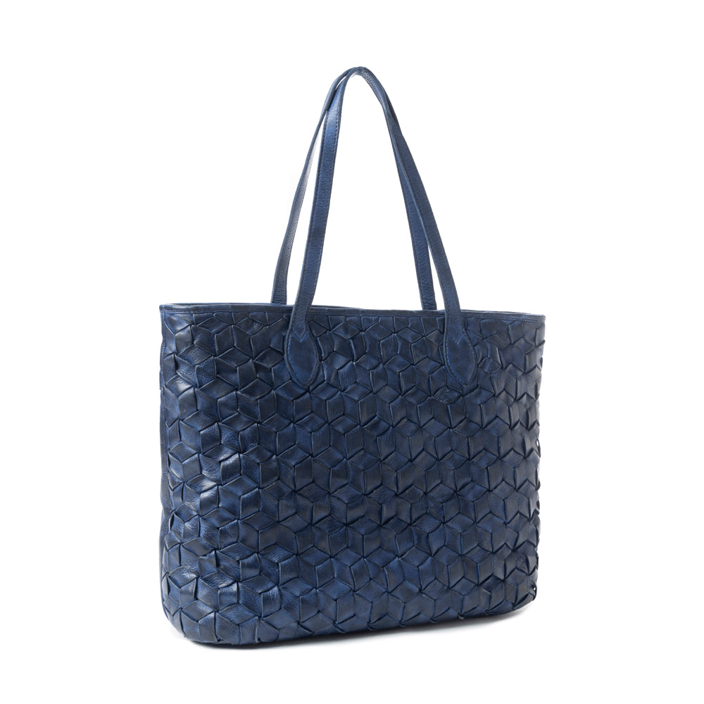 Aqua Prism Market Tote Bag In Dark Blue