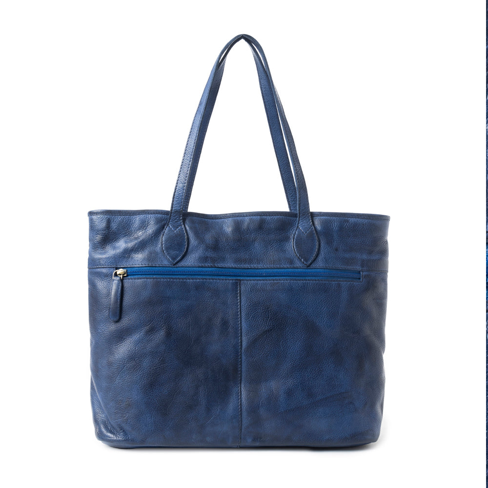 Aqua Prism Market Tote Bag In Dark Blue