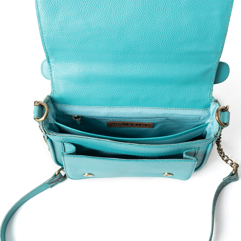 Sapphire Scroll Shoulder Bag In Turquoise