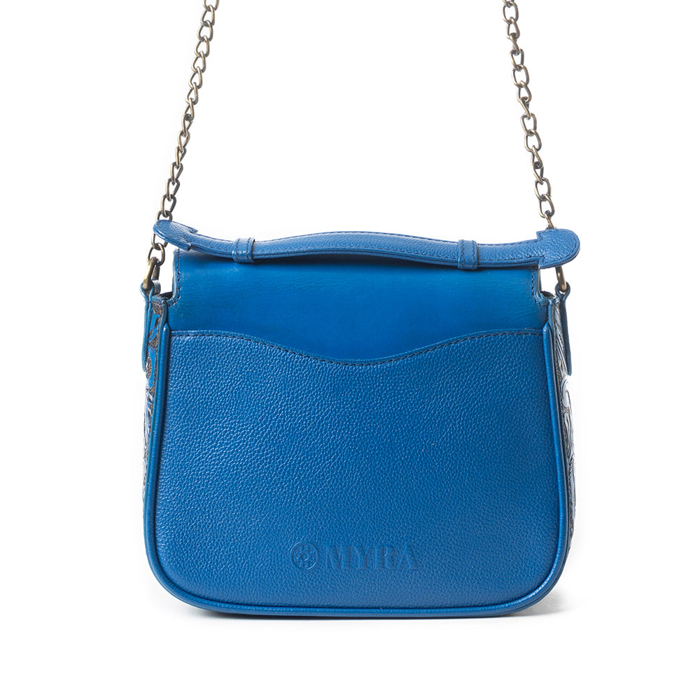 Sapphire Scroll Shoulder Bag In Blue