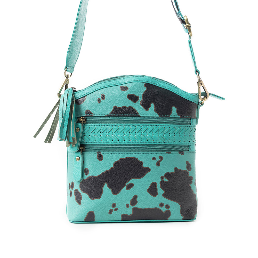 Prairie Sage Spotted Shoulder Bag In Turquoise