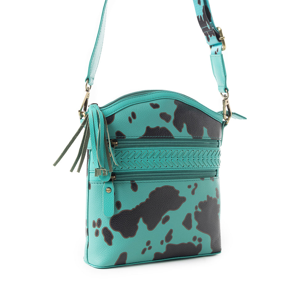 Prairie Sage Spotted Shoulder Bag In Turquoise