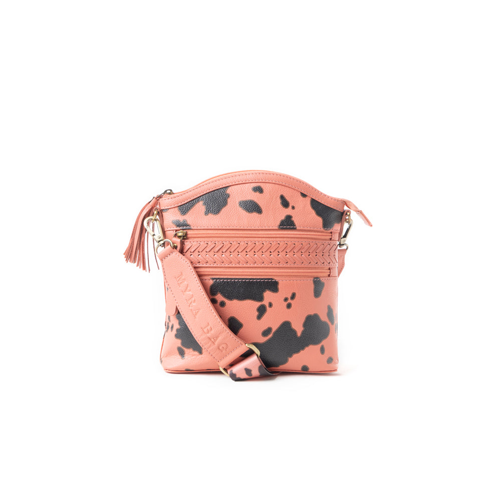 Prairie Sage Spotted Shoulder Bag In Peach