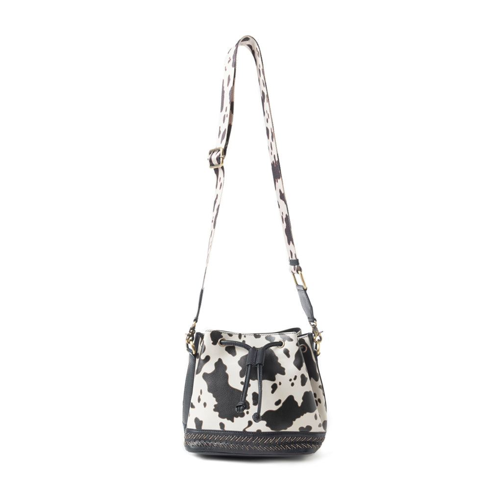 Ranch Holstein Heritage Bucket Bag In Black & White