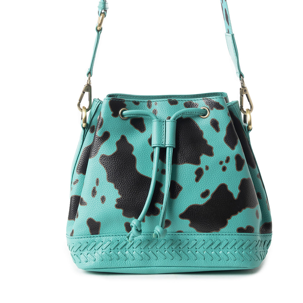 Ranch Holstein Heritage Bucket Bag In Turquoise