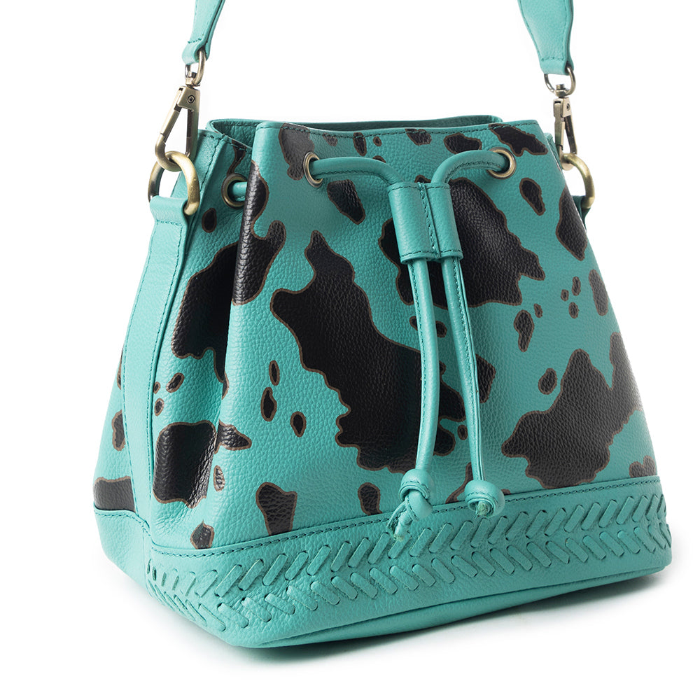 Ranch Holstein Heritage Bucket Bag In Turquoise