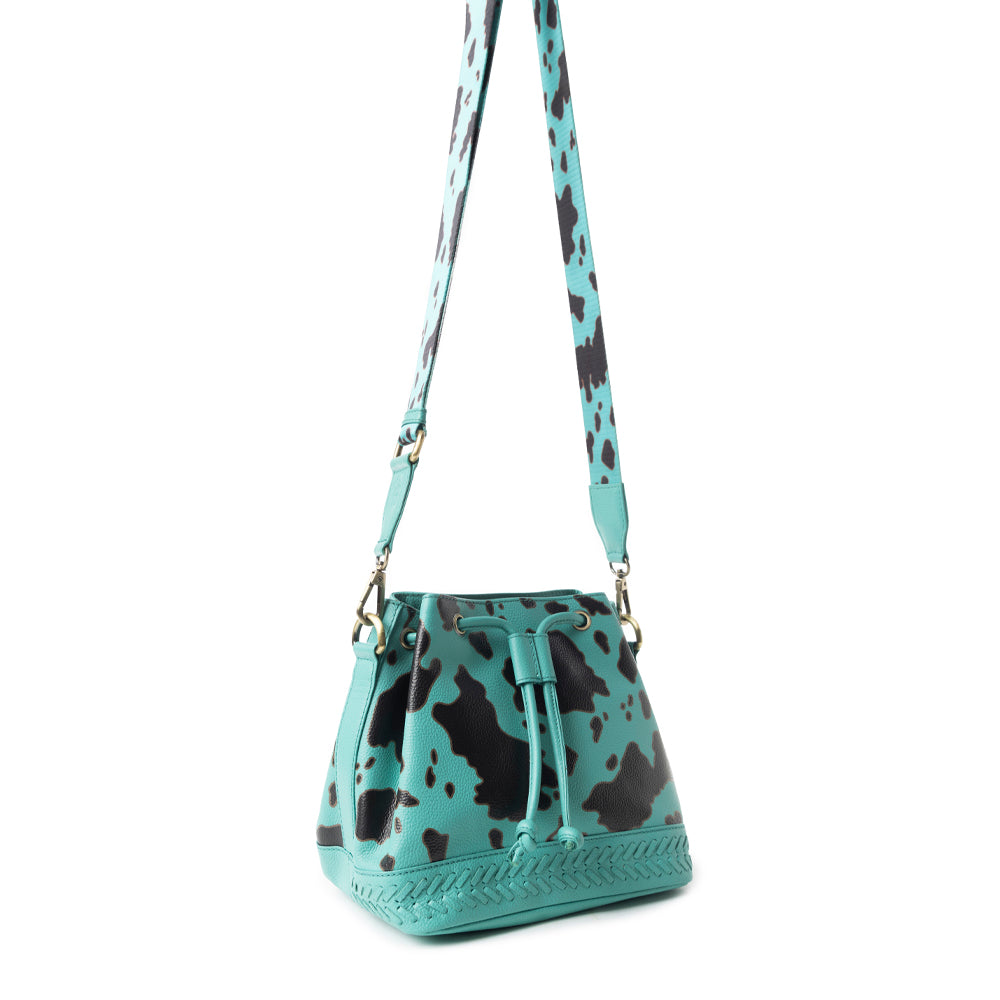 Ranch Holstein Heritage Bucket Bag In Turquoise