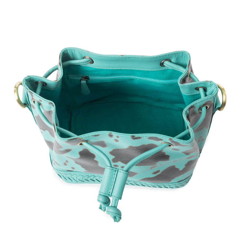 Ranch Holstein Heritage Bucket Bag In Turquoise