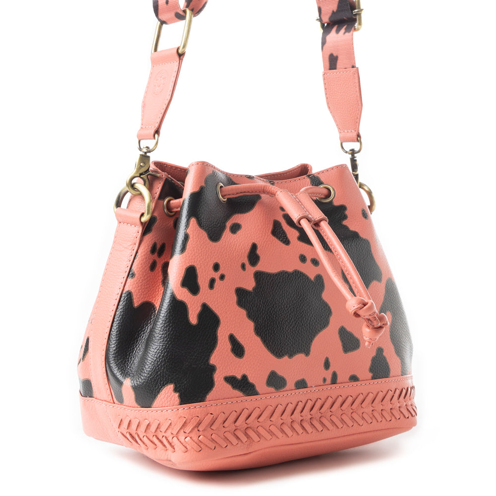 Ranch Holstein Heritage Bucket Bag In Peach