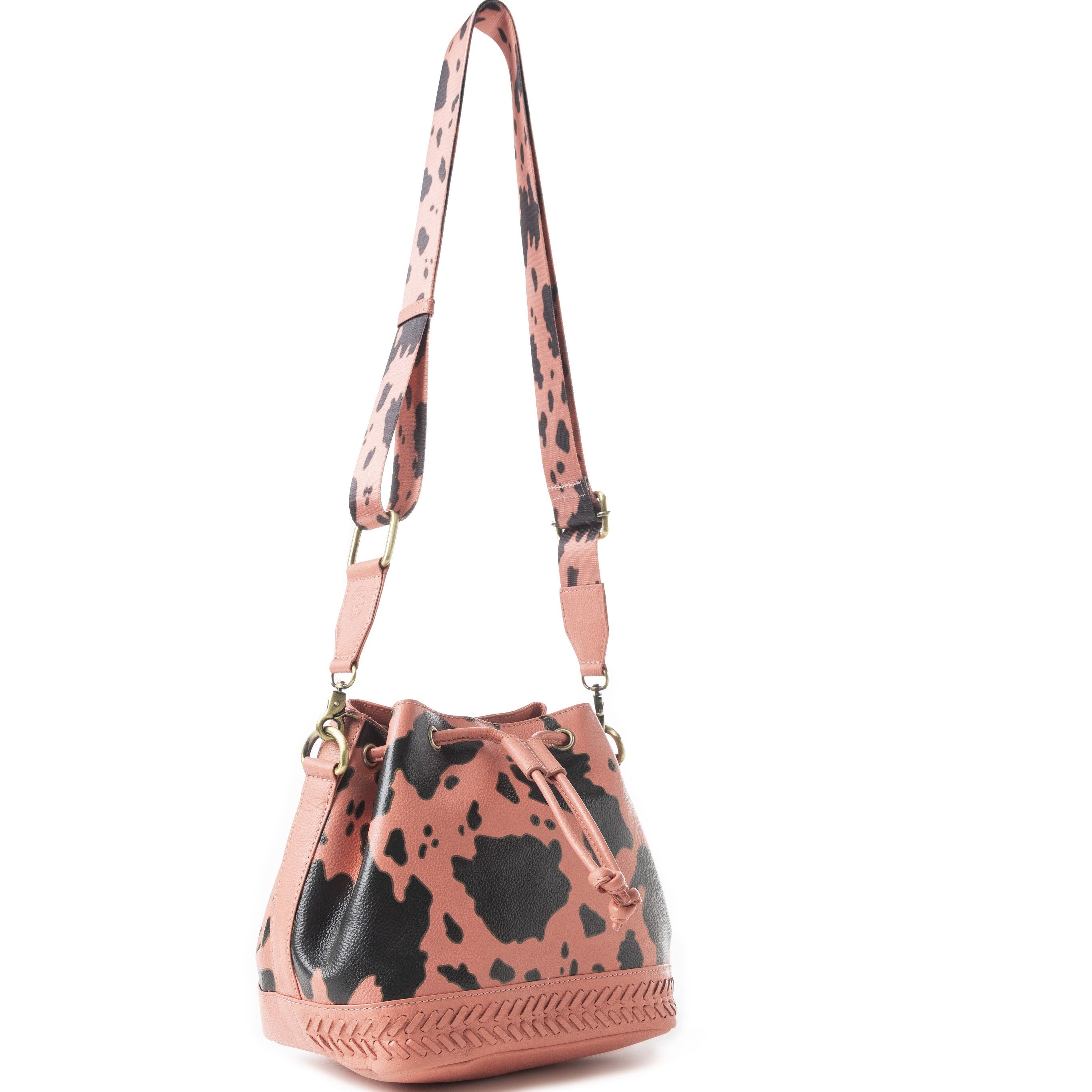 Ranch Holstein Heritage Bucket Bag In Peach