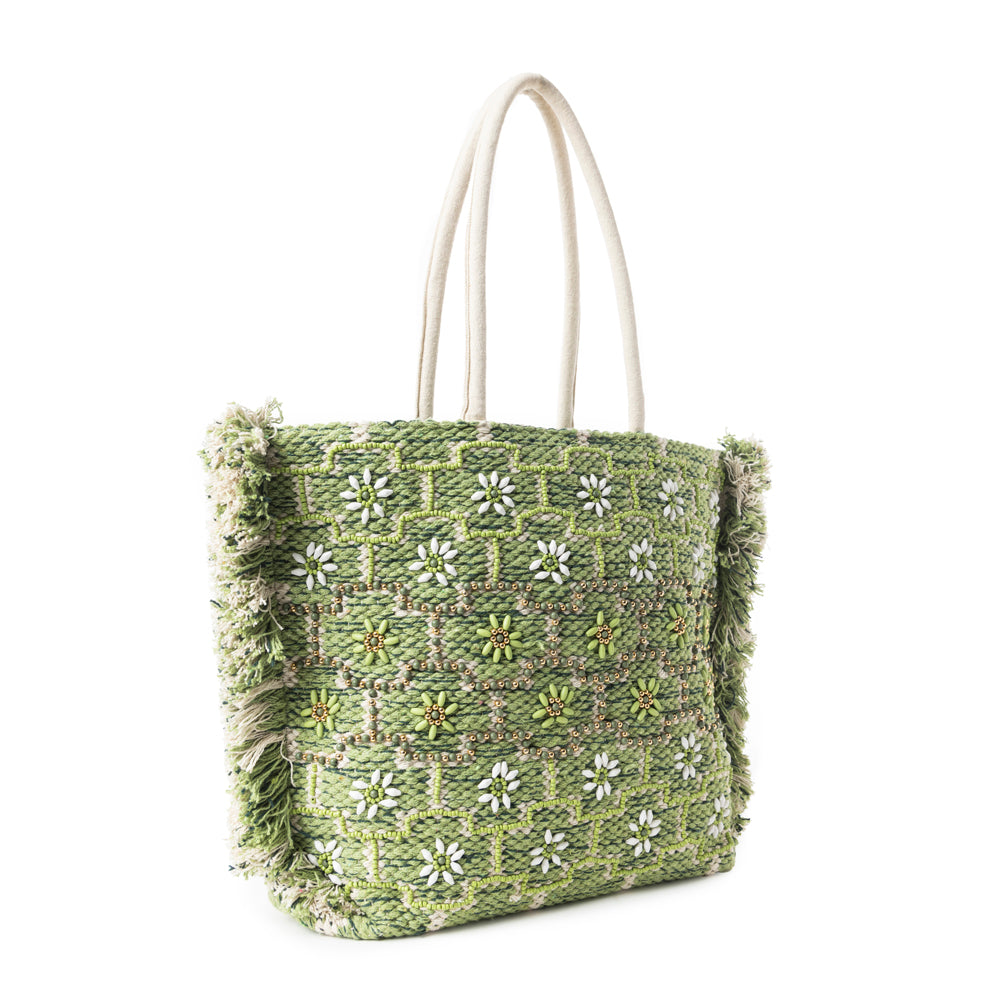 Garden Lattice Carryall Tote Bag