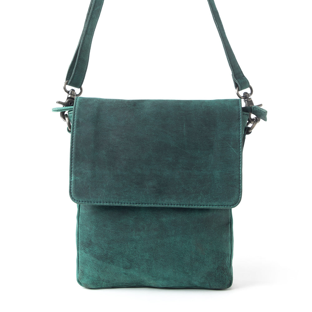 Mountain Heights Messenger Bag In Teal Green