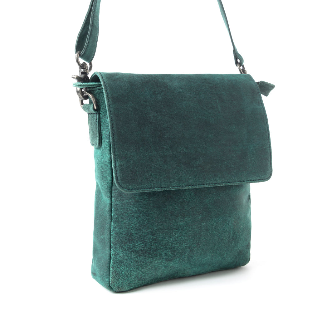 Mountain Heights Messenger Bag In Teal Green