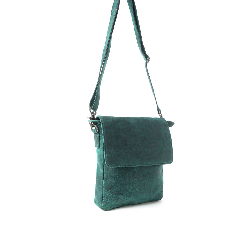 Mountain Heights Messenger Bag In Teal Green