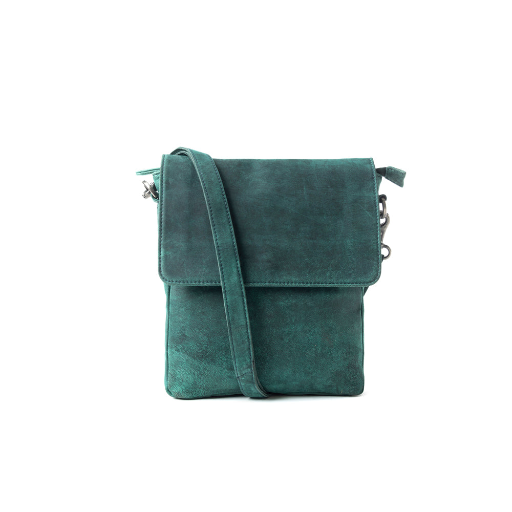 Mountain Heights Messenger Bag In Teal Green