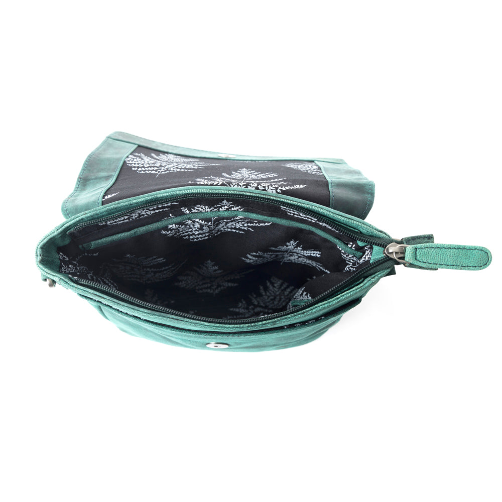 Mountain Heights Messenger Bag In Teal Green