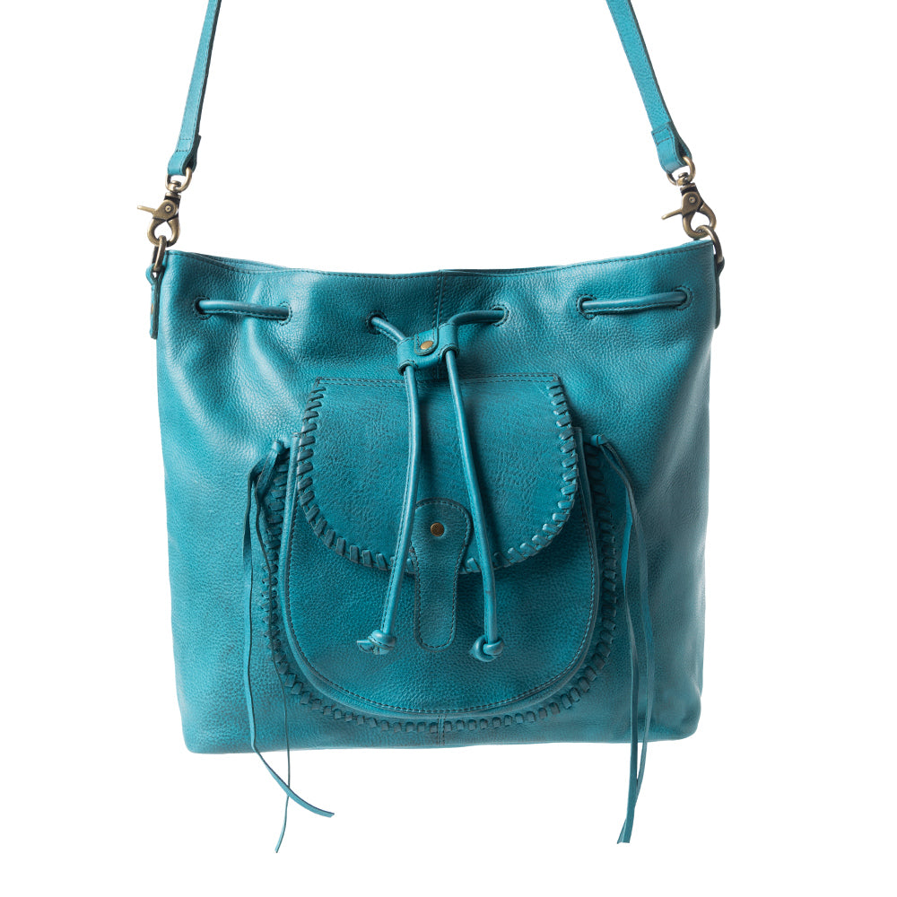 Mika Saddle Bucket Bag In Blue