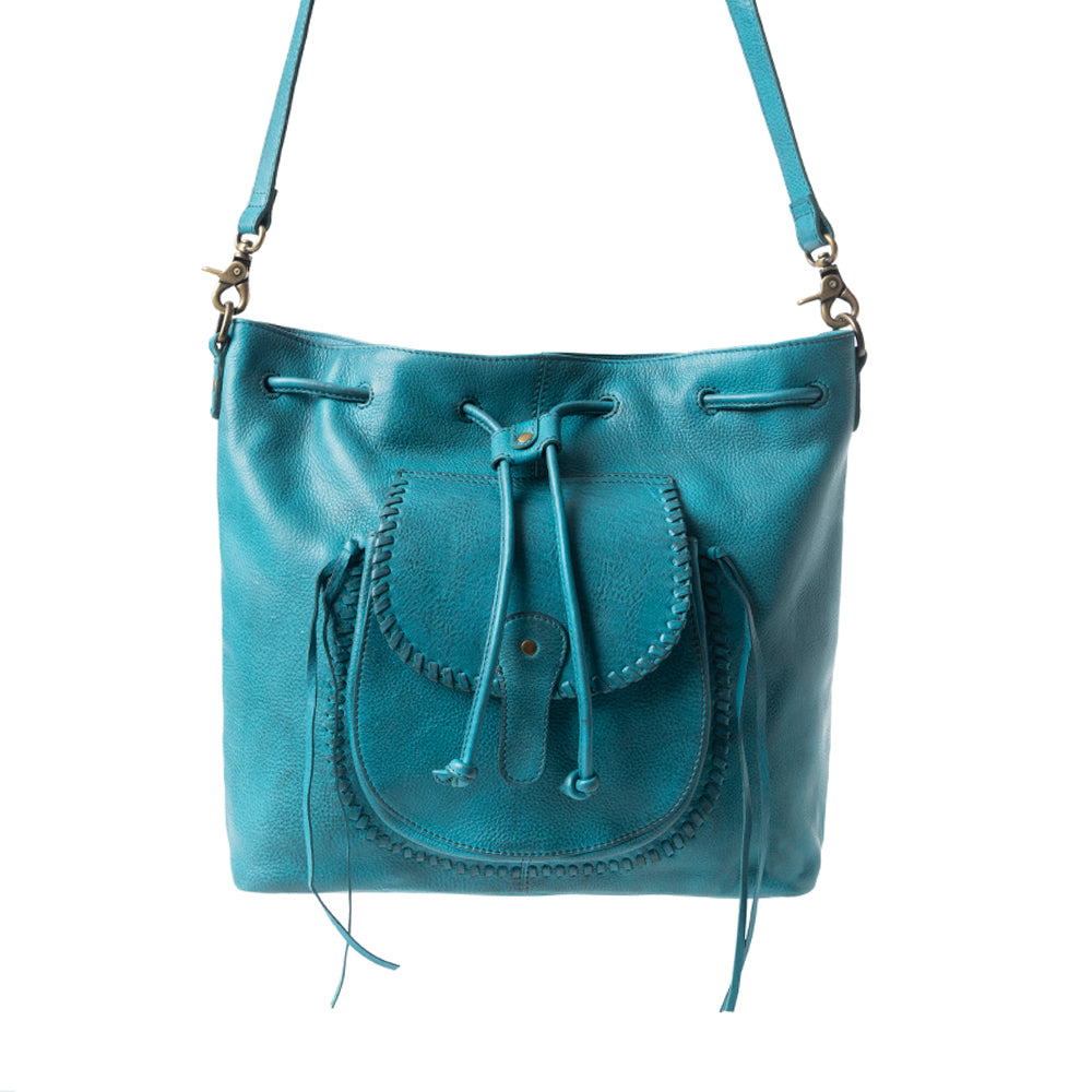 Mika Saddle Bucket Bag In Blue