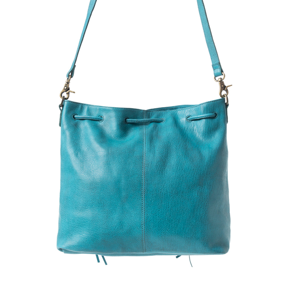 Mika Saddle Bucket Bag In Blue