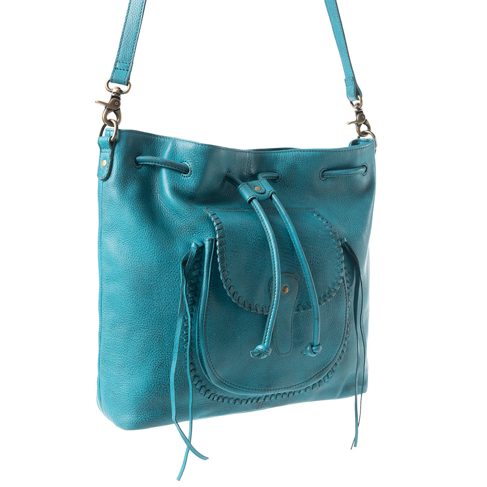 Mika Saddle Bucket Bag In Blue