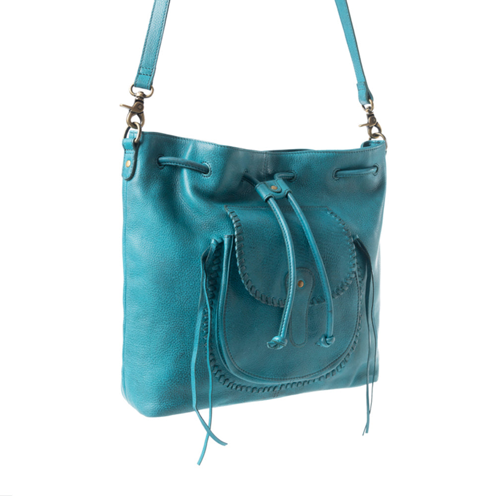 Mika Saddle Bucket Bag In Blue