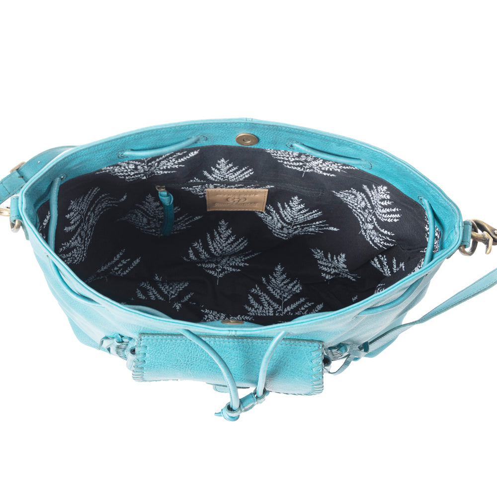 Mika Saddle Bucket Bag In Blue