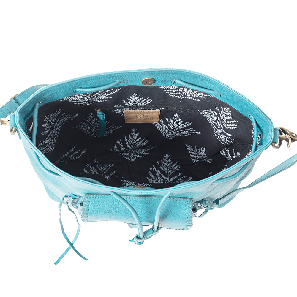 Mika Saddle Bucket Bag In Blue