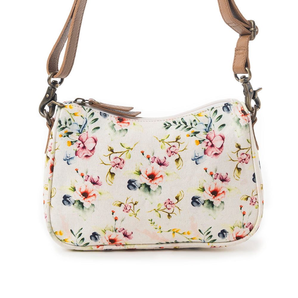 Cottage Rose Crossbody Bag In Off White