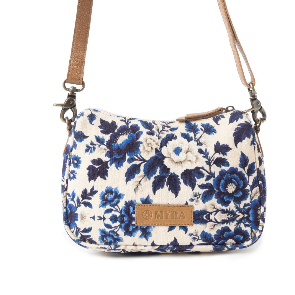 Cottage Rose Crossbody Bag In Blue