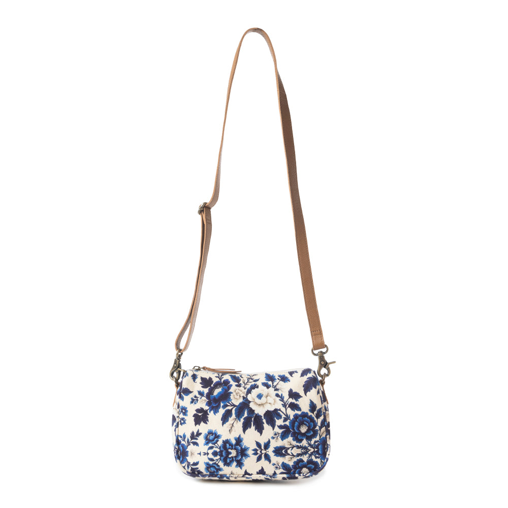 Cottage Rose Crossbody Bag In Blue