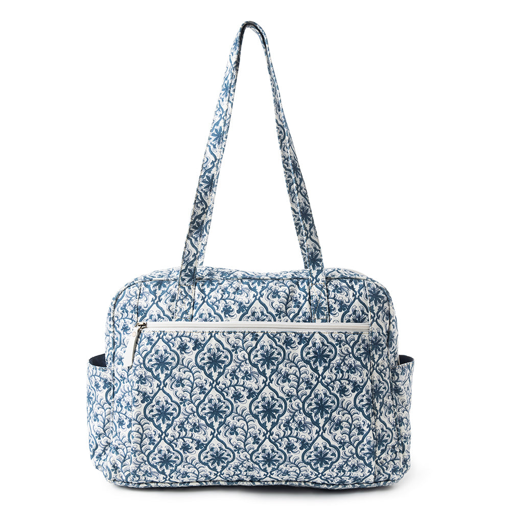 Royal Damask Diaper Bag In Blue