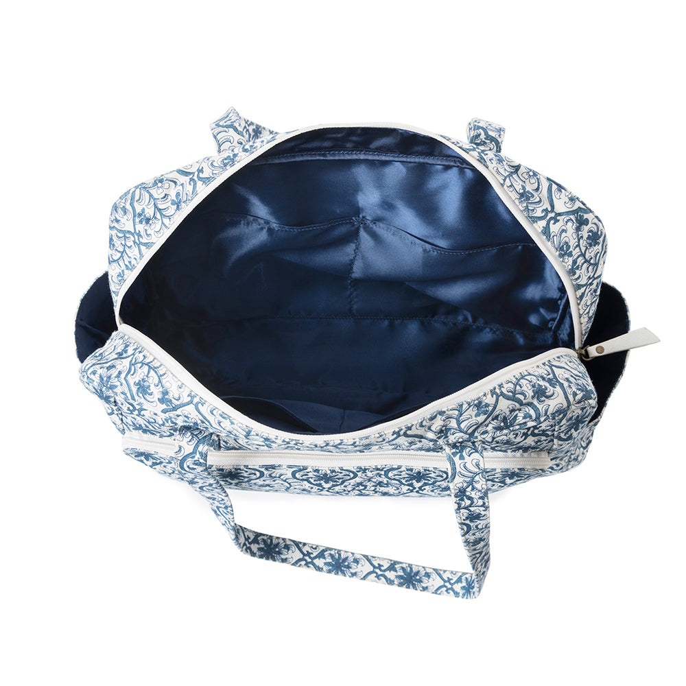 Royal Damask Diaper Bag In Blue