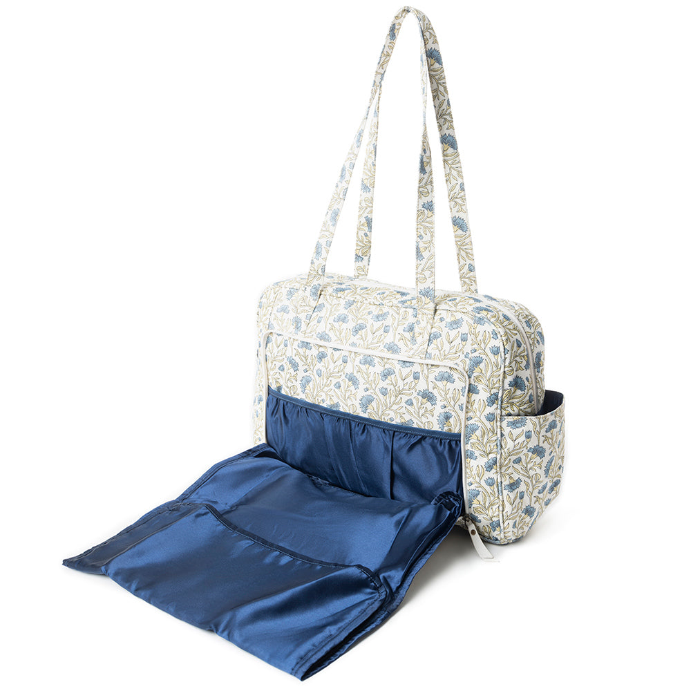 Royal Damask Diaper Bag Off White