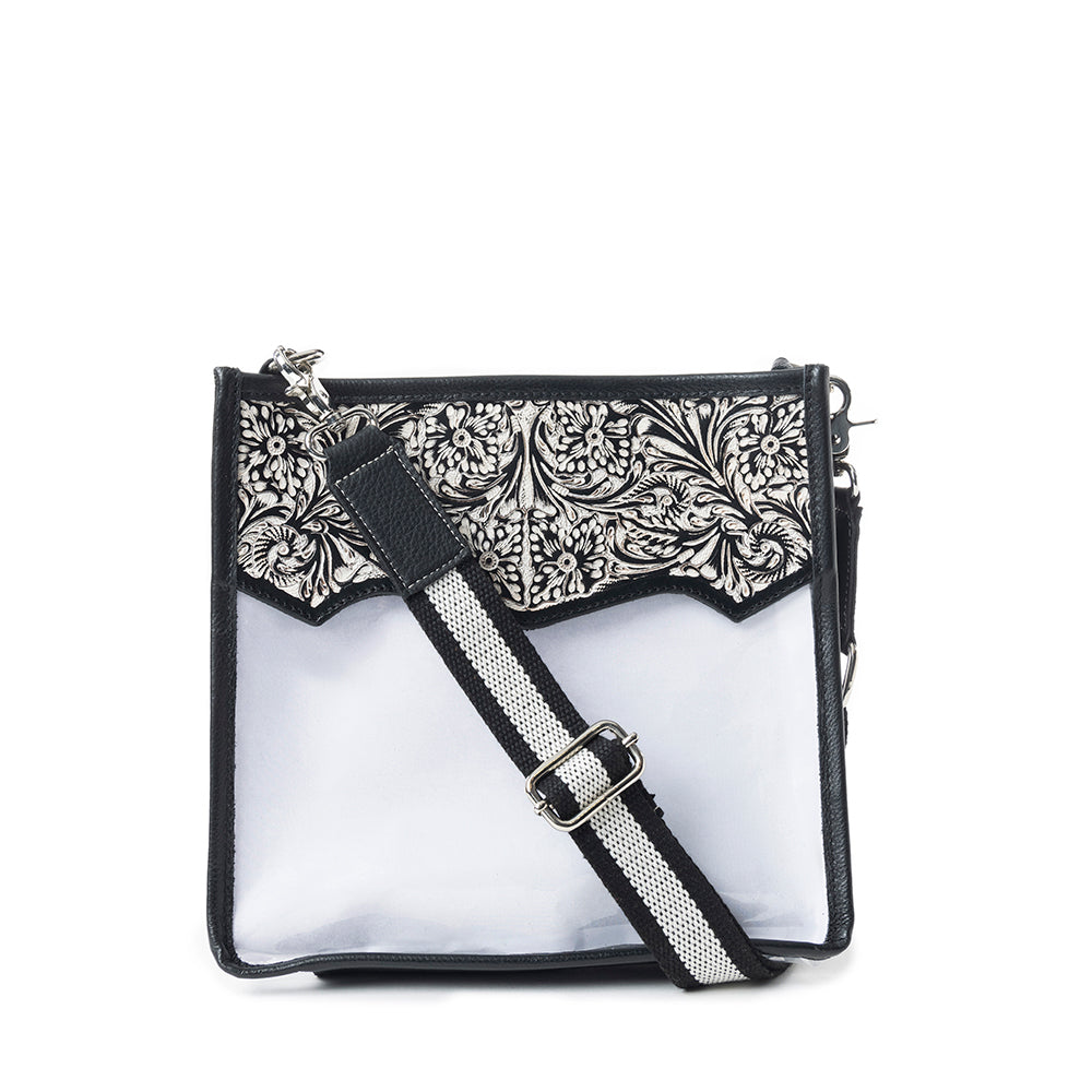 Pearlton Prairie Clear Bag In Black and White