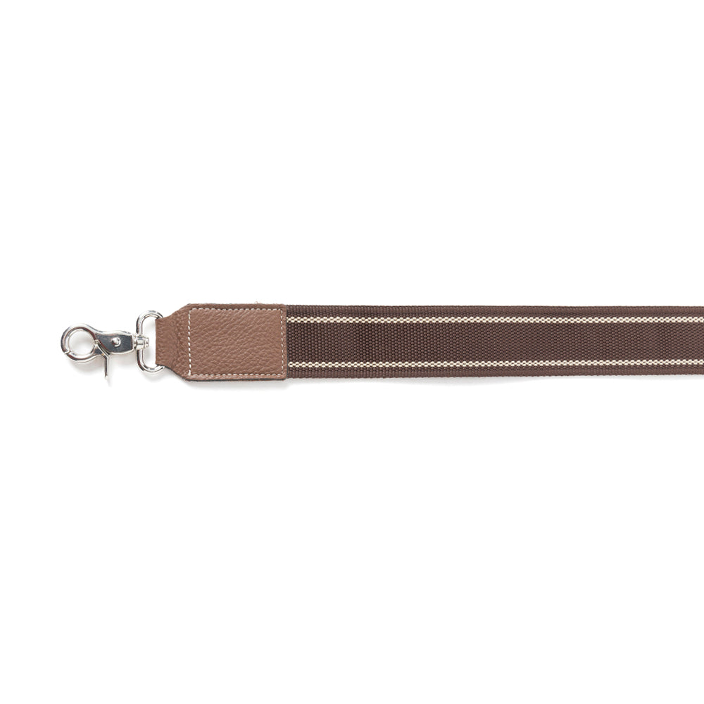 Millingston Canvas Accessory Strap In Dark Brown