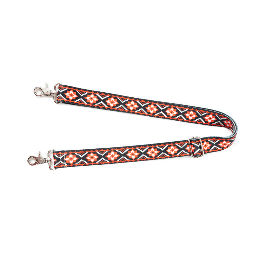 Geometric Vista Accessory Strap In Orange and Blue