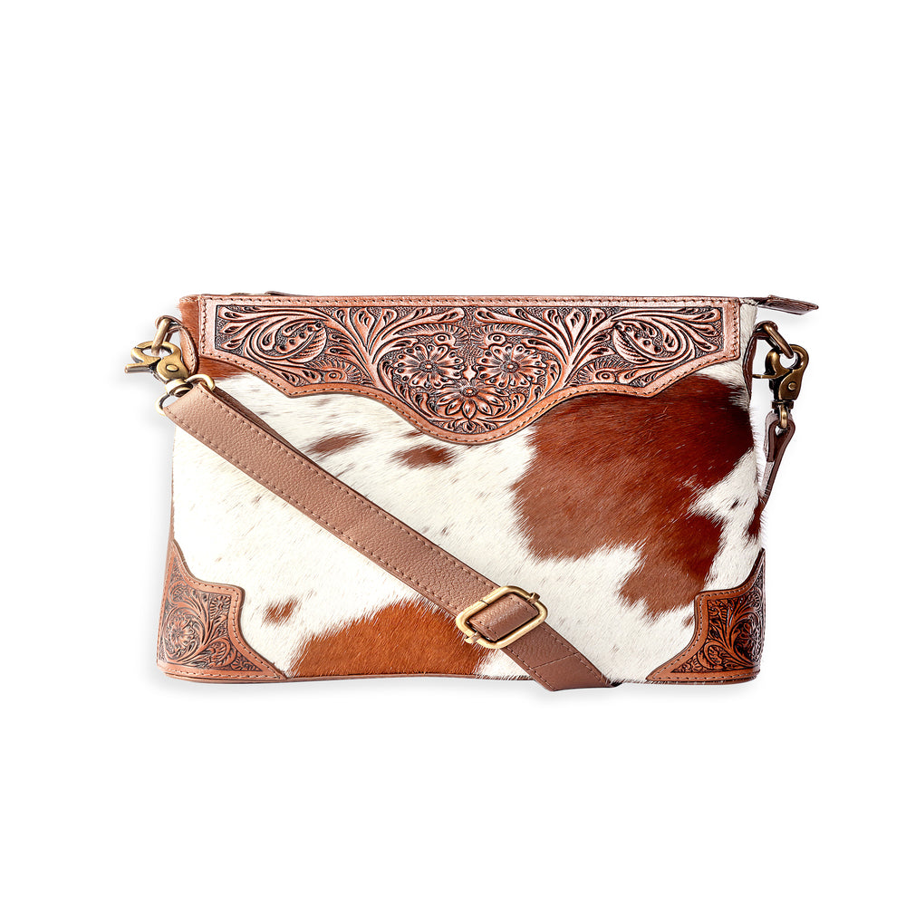 Glorious Rangelands Crossbody Bag In Brown And White