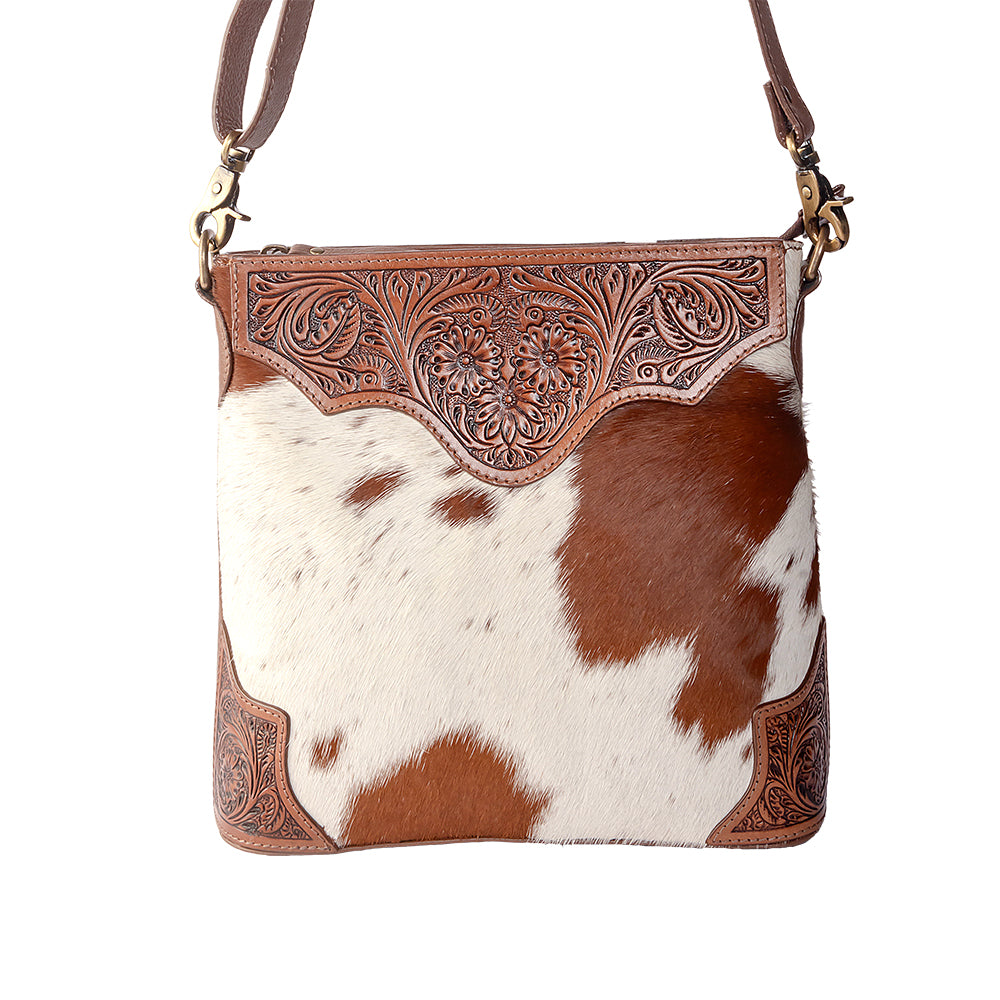 Glorious Rangelands Crossbody Bag In Brown And White