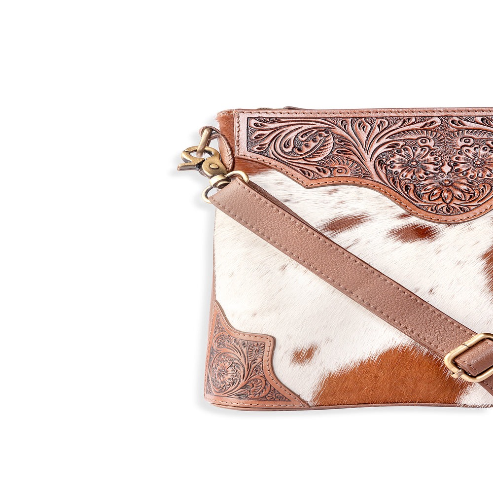 Glorious Rangelands Crossbody Bag In Brown And White