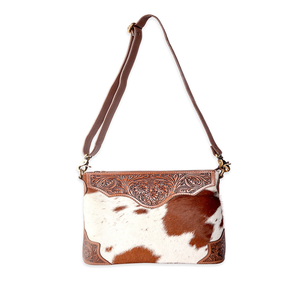 Glorious Rangelands Crossbody Bag In Brown And White