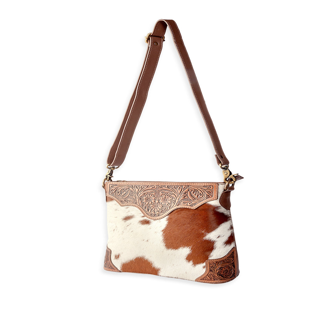 Glorious Rangelands Crossbody Bag In Brown And White