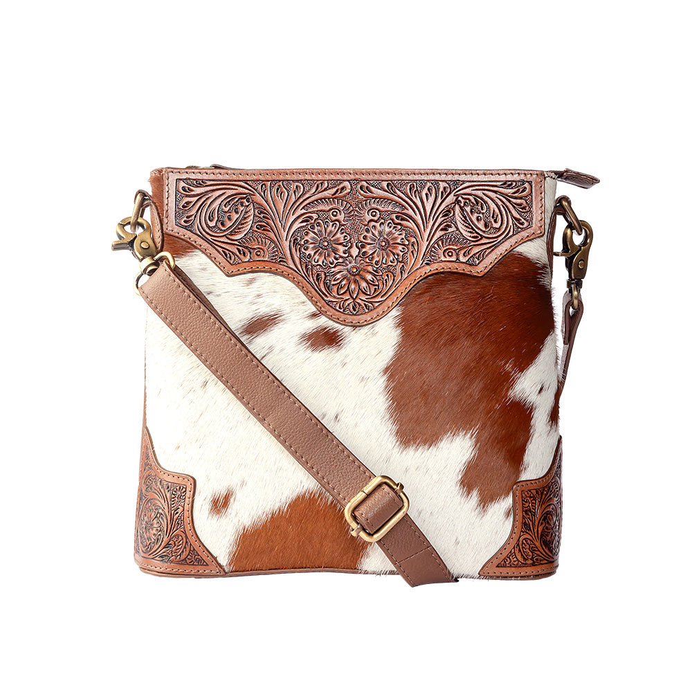 Glorious Rangelands Crossbody Bag In Brown And White