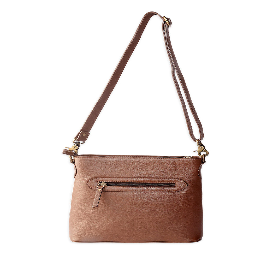 Glorious Rangelands Crossbody Bag In Brown And White