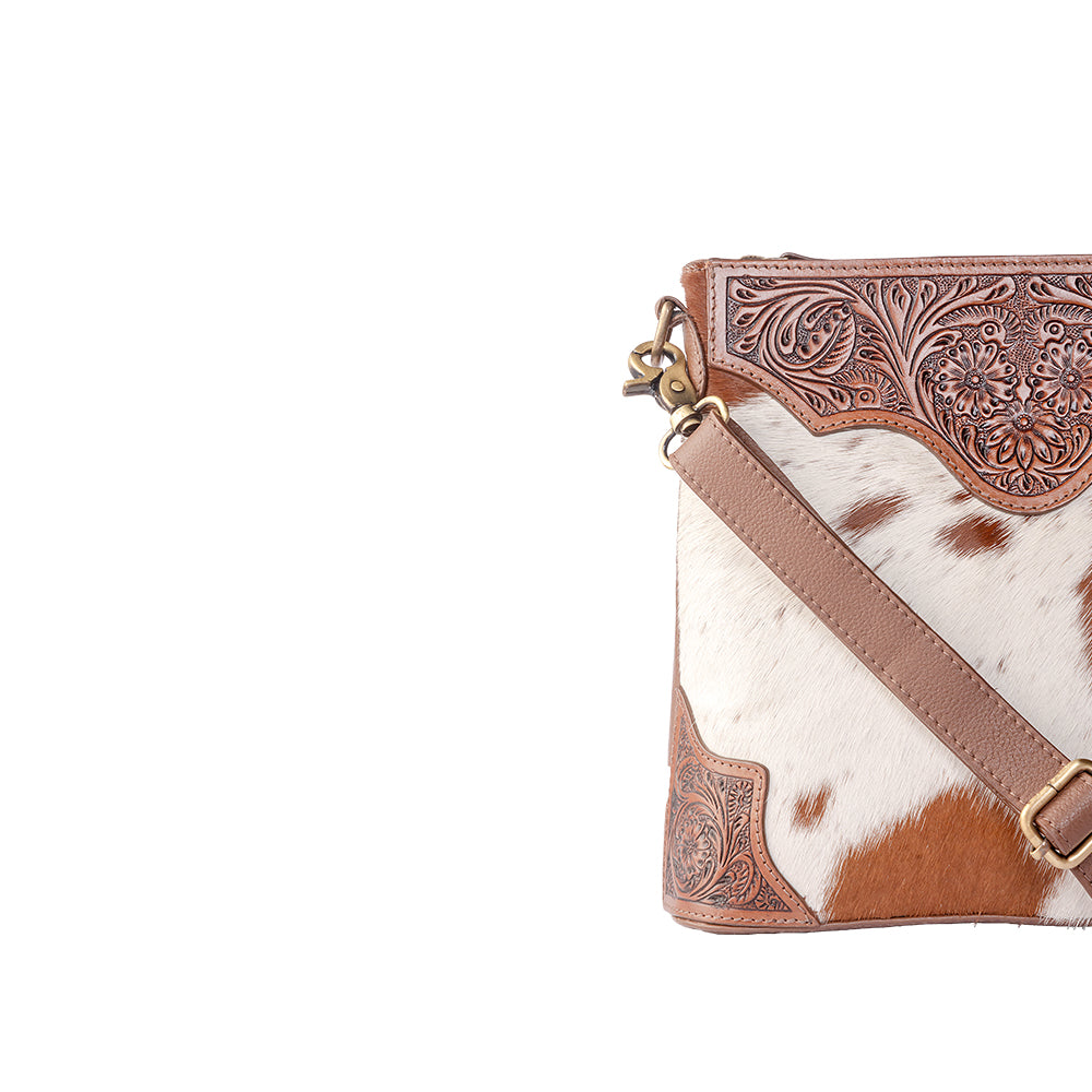 Glorious Rangelands Crossbody Bag In Brown And White