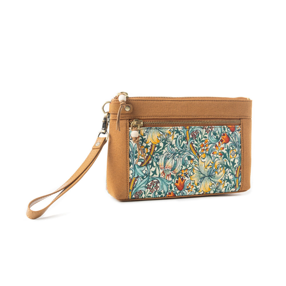 Secret Garden Clutch Bag In Camel