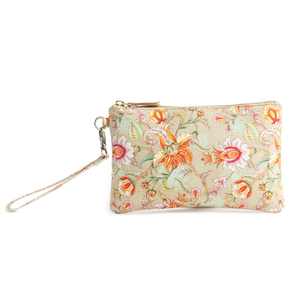 Serentity's Blooms Clutch Bag In Brown