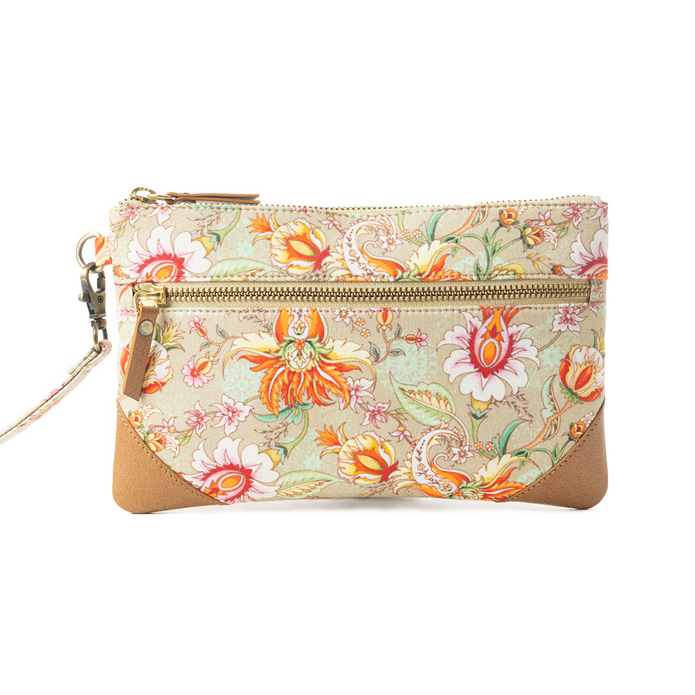 Serentity's Blooms Clutch Bag In Brown