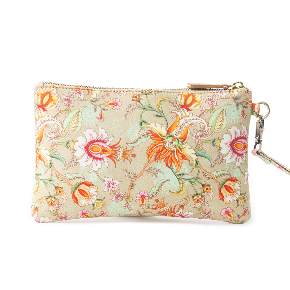 Serentity's Blooms Clutch Bag In Brown