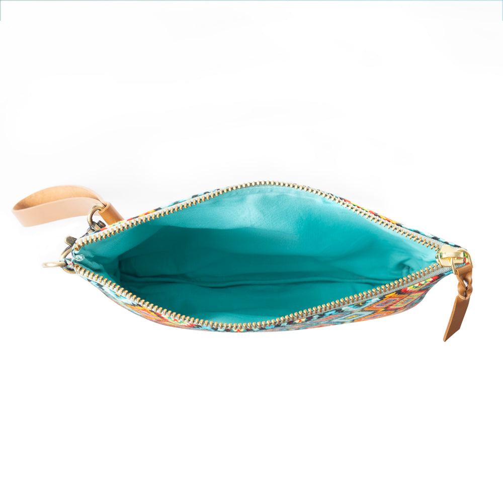 Peace & Serenity Blossoms Clutch Bag in Blue