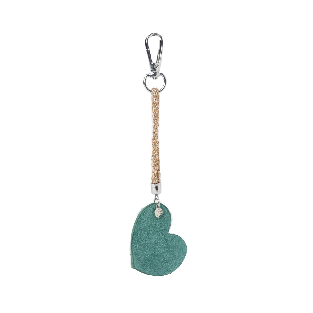 Pearls Hold My Heart Bag Charm In Green